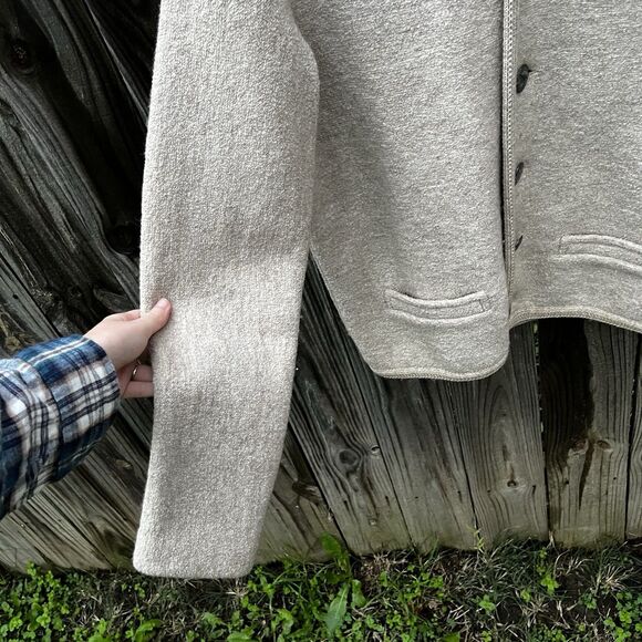 Vintage Sigi Scheiber Austrian Tyrol Wool Jacket Cardigan Khaki Metal Button - Picture 6 of 16